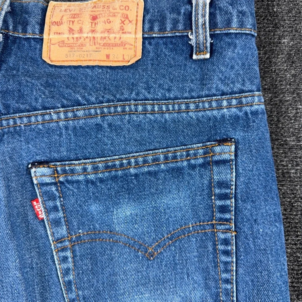 Levi's 517 Bootcut Jeans Vintage 80s Made in USA Denim W34‎ L36 Medium Wash Blue